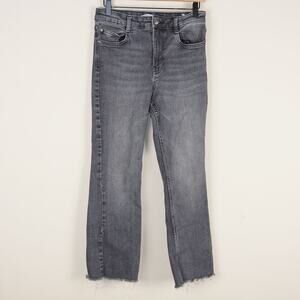 Zara High Waisted Straight Leg Washed Black Ankle Jeans Womens Sz 6
